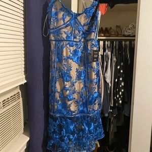 Deeply Cherished Blue Lace Midi Dress
